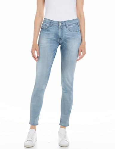 Replay Skinny fit jeans för kvinnor, New Luz, 010 ljusblå, 23W x 28L