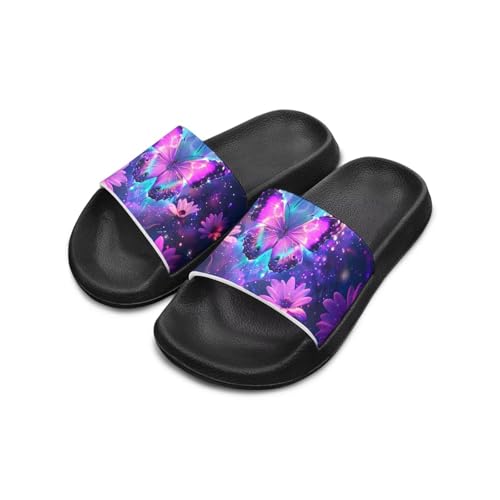 Image of Boy & Girls Slide Sandals Kids Shower Shoes Non Slip Summer Slippers Beach Sandals