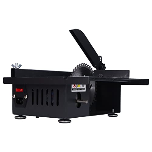Mini Table Saw, Multifunctional Mini Table Saw with 1200W Power, Aluminum Alloy Material, 0‑90° Cutting, for Woodworking, Polishing and Engraving (UK Plug)