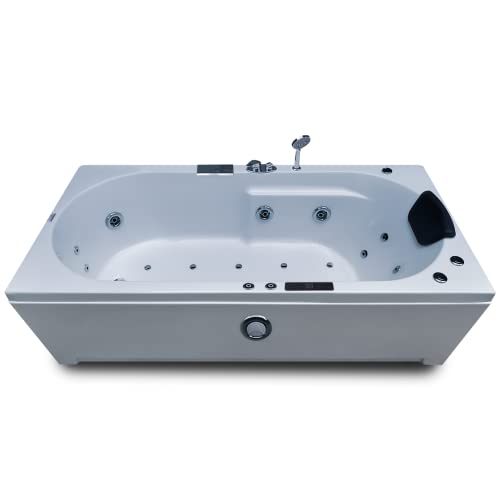 Image of Madonna Divine 5.5 ft. Bathtub with Whirlpool, Bubble and Back Massage, Filler Set and Online Heater with Digital Control Panel - White