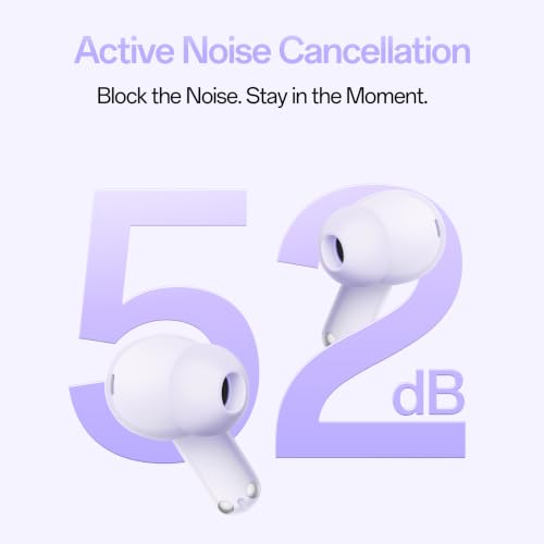 Image of Oppo Enco Air 5 True Wireless Noise Cancelling Earbuds with 52dB Real time ANC,Upto 54Hrs Playtime,Triple-Mic AI Clear Call,Low Latency,Fast Charging.(Lavender Purple)