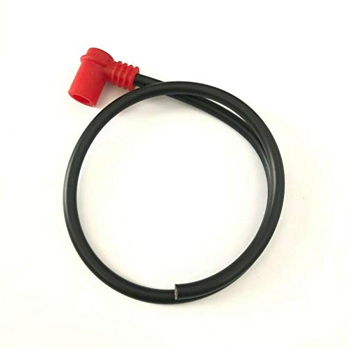  KIT PIPETTA PIPA CANDELA ROSSA SILICONICA ANTI ACQUA + 50 CM CAVO CANDELA PER CICLOMOTORI SCOOTER CIAO SI BRAVO BOXER VARIE APPLICAZIONI UNIVERSALE
