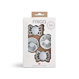 FRIGG ​​Baby's First Pacifier​ - Moonlight Sailing 4-Pack | Made in Denmark | BPA-Free (Powder Blue, 0-6 Months)