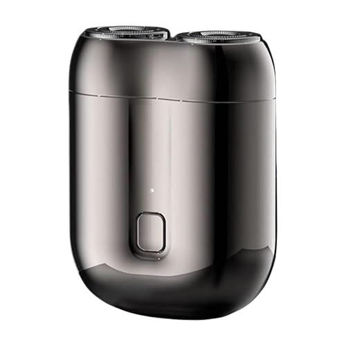 Afeitadora compacta para hombres - Afeitadora de barba de doble cabeza 2024 | Afeitadora eléctrica rotativa de bolsillo, afeitadora de tormenta facial impermeable recargable para usar
