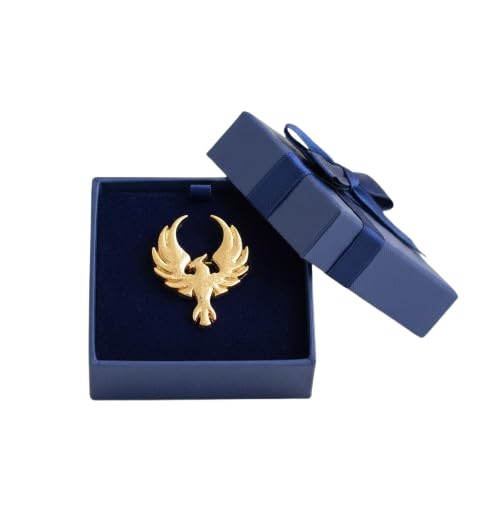 Unisex Silver-Tone Phoenix Bird Brooch Pin | Stylish Metal Lapel Pin for Men & Women | Coat, Kurta, Saree, Blazer & Scarf Accessory