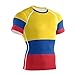 Magnesis Camiseta de compresión de manga corta para hombre de la bandera de Colombia