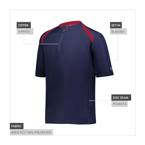 Image of Holloway Men's Mens Clubhouse Short Sleeve Pullover Cage Jacket - Ultimate Athletic Performance Wear for Maximum Mobility