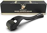 Red-Blooded Beard Roller 0.5mm – 540 Titanium Microneedle Derma Roller for Beard Growth & Hair Regrowth for Men – Microneedling Tool for Thicker, Fuller Beard & Skincare