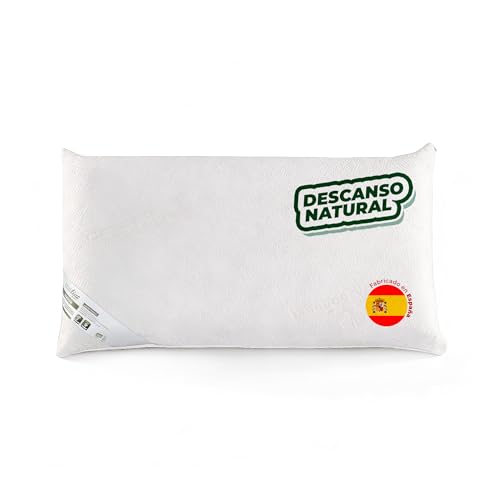 Relax Almohada Visco Vegetal 80 Cm Firmeza Suave Núcleo Aceites Naturales Tejido Bamboo Transpirable Antialérgica Cervical Eco Sostenible Adaptable Sueño Ergonómico Funda Lavable