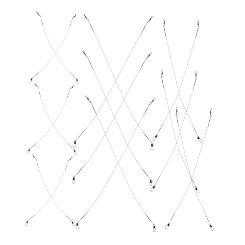 40 piezas de líderes de acero con swivels y snaps para pesca