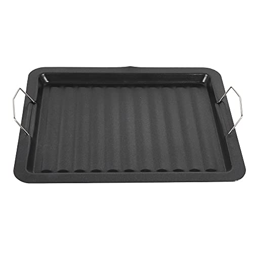 BONOOL Sartén para parrilla, barbacoa de piedra, sartén rectangular para parrilla, utensilios de cocina para exteriores, bandeja para barbacoa coreana, plato para barbacoa