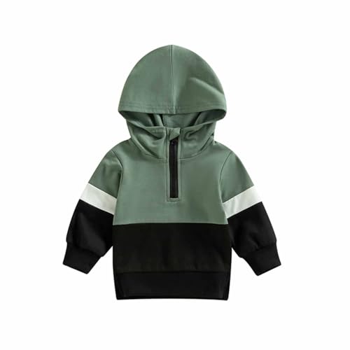 Half Zip Sweatshirts for Boys Girls Casual Long Sleeve Color Block Hooded Shirts Oversized Blouses Hiking School