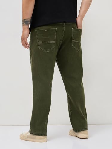 Image of Urbano Plus Men's Regular Fit Heavy Washed Denim Jeans Stretchable