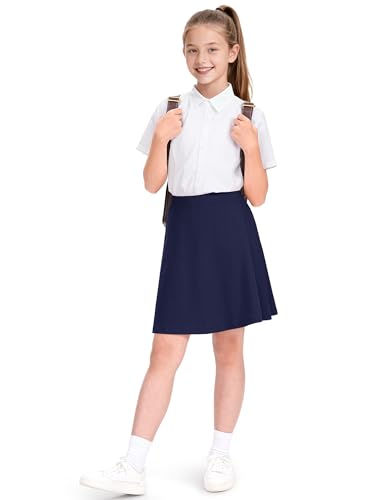 Image of KEREDA Girls Uniform Skirts with Undershorts Casual Stretchy School Skorts