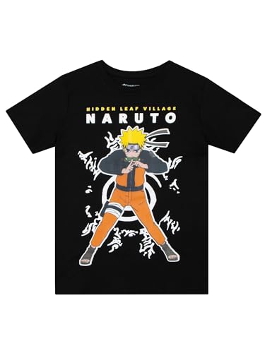 Naruto Camisetas Ropa de Anime | Camisetas Niño | Anime Merchandising | Negro |7-8 Años
