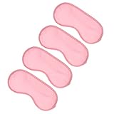 WIZBIOTECH Schlafmaske, 4er-Pack Augenmaske aus 100 % echter natürlicher mit verstellbarem Riemen, Augenmaske zum Schlafen, Augen-Schlafschutz für Yoga-Reisen, blockiert Licht - Rosa