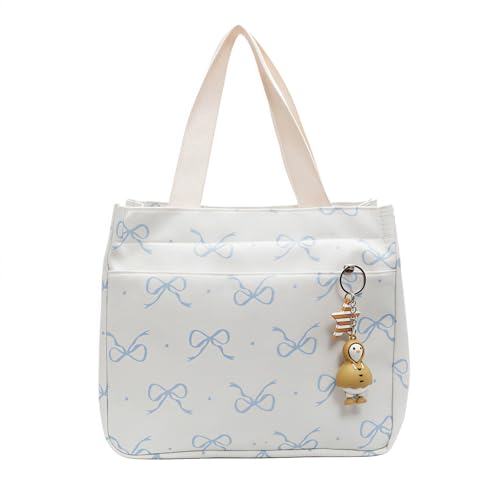 Tote bag with bows Cute for Women Preppy for Work Office Travel Picnic bow tote，bow tote bag for Outdoor Activities