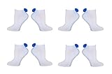 Everything Legwear Sock House Co. Pom Pom Socks (4 Pair) - Team Spirit Athletic Socks - Fits Ladies Shoe Size: 4-10
