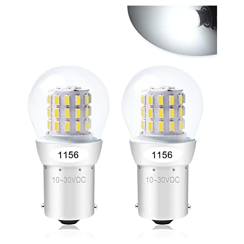 Alopee 2Pack P21W BA15S 6500K White LED Bulbs 39pcs 3014 Chips,10-30V DC RV Camper Brake Tail Reverse Bulbs Day Running Light Replacement bulbs for Stock#1156 1141 1003 7506 1073 Cover