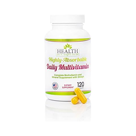 Health As It Ought To Be Highly|Absorbable Daily Multivitamin with Shilajit, MethylB12, Methylfolate, and Vitamin K2 MK7 Supplement | 120 Capsules Cover