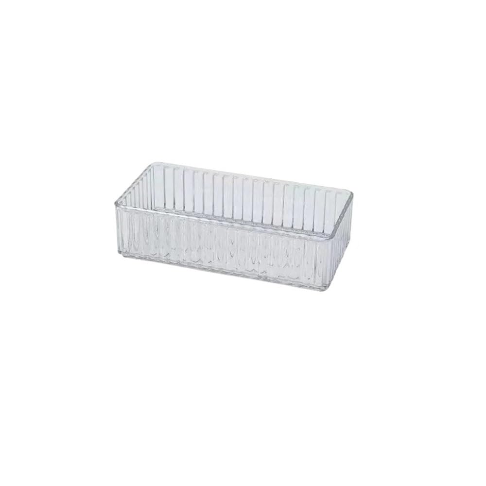 Sunrrafck One Color 1Pc Stackable Acrylic Drawer Organizer - Adjustable Divider Trays For Cosmetics, Modular Makeup Storage Box(M)