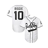 10 Biggie Smalls Bad Boy Jersey 90S Hip Hop Movie Baseball Jersey for Men S-XXXL Black White (10...