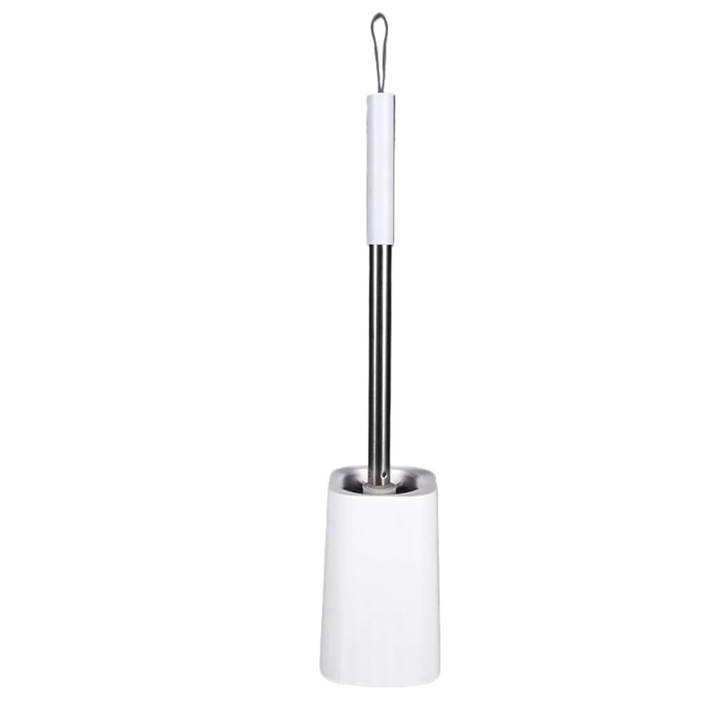 Toilet Bowl Brush Toilet cleaning brush household bathroom toilet with base long handle dredge(White)