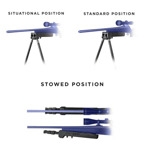 SWAGGER Hunter Series Rifle Bipods - 29\" Ground Blind Hunting Shooting Impact-Resistant Bipod with Standard Adapter & Sling Swivel Stud Mount - Black - Thumbnail 3