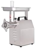 Beeketal 'FW120B' Profi Gastro Edelstahl Fleischwolf mit 120 kg/Std. Durchsatz,800 Watt Motor, 1 Geschwindigkeit, Tragegriff, inkl. 3x Messer, 3x Lochscheiben (3-6-8 mm), Stopfer, Rückwärtsgang