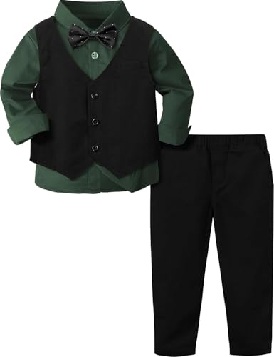 Image of A&J DESIGN 4pcs Baby & Toddler Suit, 12 Months - 5T, Shirt & Pants & Vest & Bow Tie