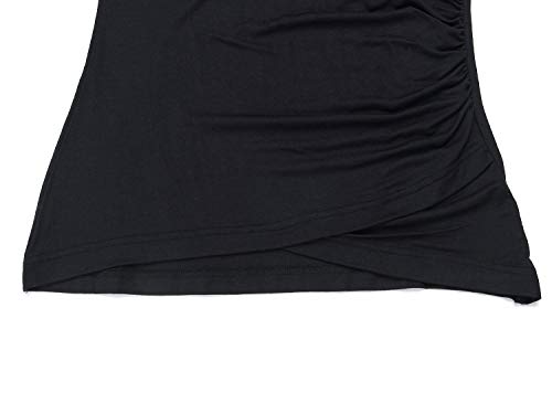 Beauhuty Women's Deep V Neck Slim Fitted Long Sleeve T-Shirt Front Wrap Ruched Tee Tops4