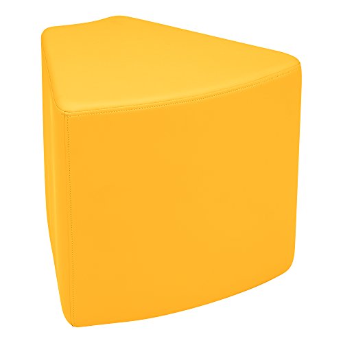 Image of Sprogs 18 inch H Structured Wedge Stool -Flexible Modular Collaborative Soft Seating for Office, Home, Lounge and School Classrooms with Durable FrameYellow