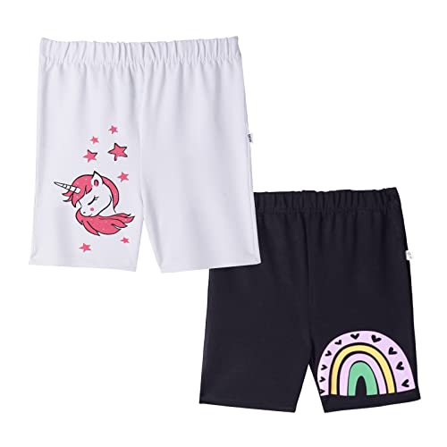 Image of YouGotPlanB Girl's Everything Nice Cycling Shorts - (CS-Nice White & Black 10-12 Years) Set of 2