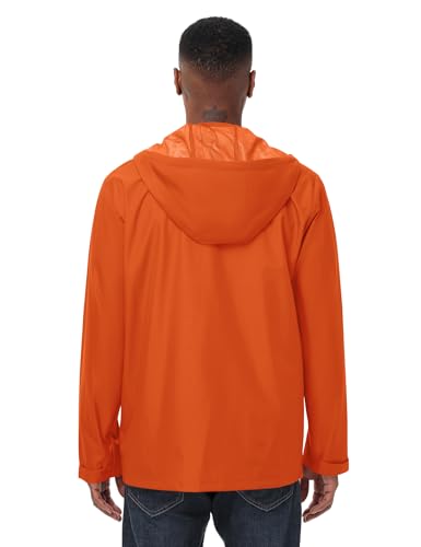 Image of Avoogue Mens Waterproof Lightweight Rain Jacket Breathable Active Outdoor Hooded Raincoat Casual Trendy Jackets Work Jacket