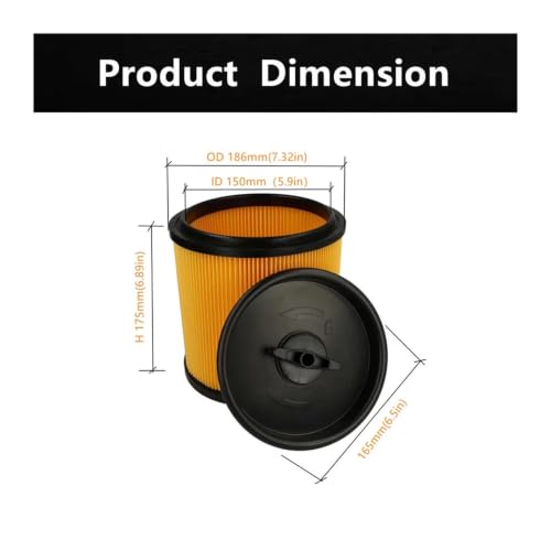 Filtro plisado para Parkside PNTS 23E de cartucho lavable compatible con aspiradora 4