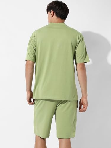 Image of Zombom Combo of Men's Night Suit | Men's Co-ord Set | Lounge-wear Nightdress Pajama Set | Summer Night Wear | Solid Plain Casual Pajama Shorts Set | Beach Wear Pack of 2