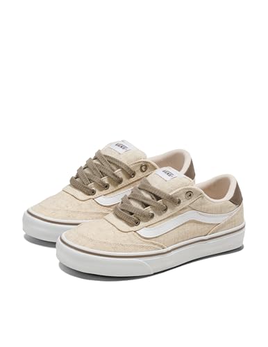 Vans Vans Women's Brooklyn Deluxe Shoe - Low-Top Fashion Sneakers for Casual Wear. Natural Linen Classic Cream. 7