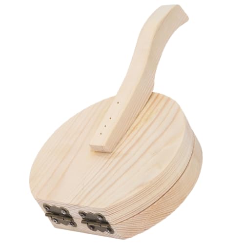 TOYANDONA Prensa de Masa para Albóndigas de Madera de Grado Alimenticio, Herramienta de Cocina Manual para Presionar Masa, Color Caqui, Diseño Redondo, Utensilio para Hacer Empanadillas