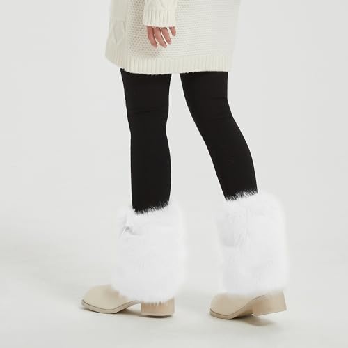 Image of Fur Leg Warmers Furry Faux Fur Winter Leggings Boot Cuffs Toppers for Women