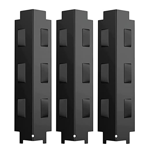 WELL GRILL 37cm Porzellanstahl Heizplatte, Flammenblech, Brennerabdeckung Grillersatzteile für Charbroil, Uniflame, Enders Boston 3k Turbo, Barbecook, Outback und andere Modelle, 3er-Pack