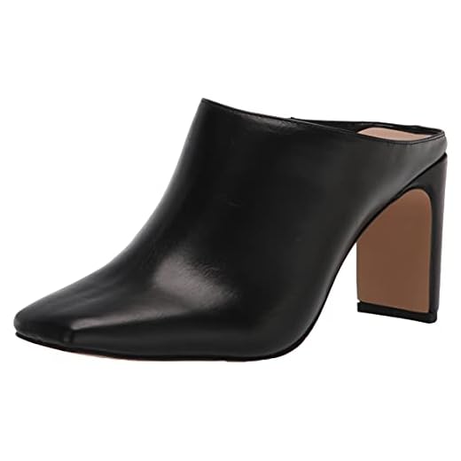 The Drop Women's Avena Square Toe Block Heel Mule, Black, 8.5