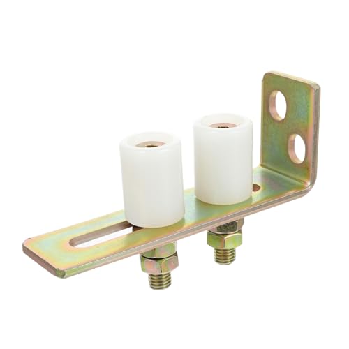 HOMSFOU Rullo Guida Staffa Montante Scorrevole Doppio in Nylon Con Supporto a l Per Cancelli Scorrevoli, Rulli Montanti Guida in Acciaio Resistente, Uso Per Porte e Recinzioni