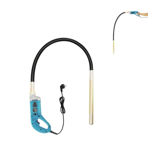 HUSPOO Betonrüttler 1300W 4300 U/min Flaschenrüttler 220V | Elektrischer Handrüttler mit 1.5m Schlauch & ABS-Gehäuse | Rüttler zu Betonwürfel Für Baustellen, Fundamente, Säulenverdichtung