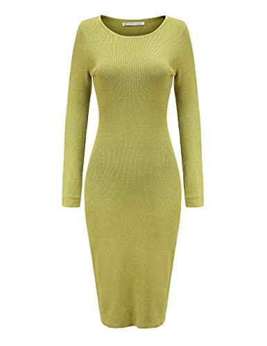 GLOSTORY Womens Sexy Long Sleeve Midi Knee Length Winter Bodycon