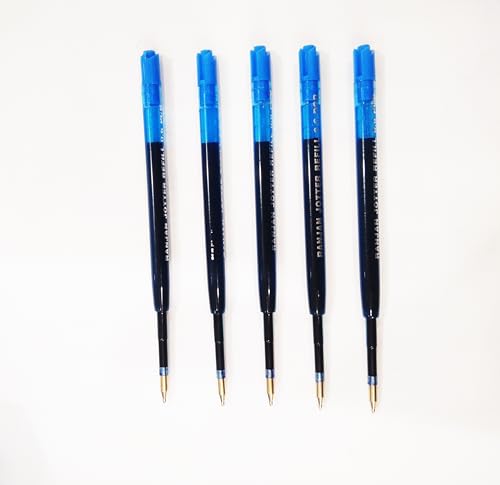 Image of Ranjan Transparent Jotter Refills, Visible Ink Level, Suitable for Jotter ballpens,(Kindly Match The Shape with Your Old Refill Before Order) Pack of 5,Blue.