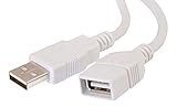 Versión usb: 2.0 C2G Alargo de 3 m USB 2.0 A Macho a A Hembra, Color Blanco - Cable USB (Color Blanco, USB A, USB A, Macho/Hembra, Color Blanco)