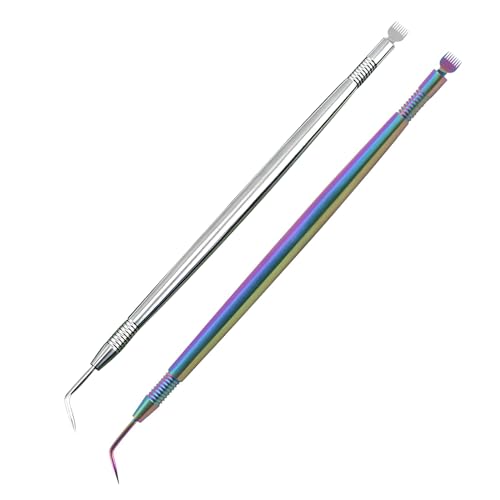 MYHOGOOD 2 Pcs Eyelash Lift Perm Tool, 2 in 1 Stainless Steel Lash Separator and Lash Lift Tool, Professional Lash Lift Rods Eyelash Separating Comb Tool for Eyelash Tinting Curling Extensions