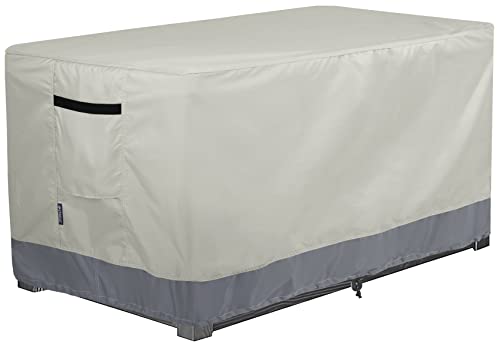 STEECA Cubierta de la caja de la cubierta del patio, impermeable al aire libre, caja de almacenamiento rectangular cubierta del banco, 52L x 22W x 24H pulgadas