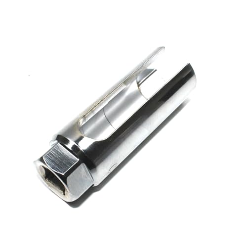 GKmow 1 enchufe de sensor, 7/8 pulgadas (22 mm) de 6 puntos, herramienta de extracción de llave de sensor O2, universal para la mayoría de modelos de automóviles (plateado)