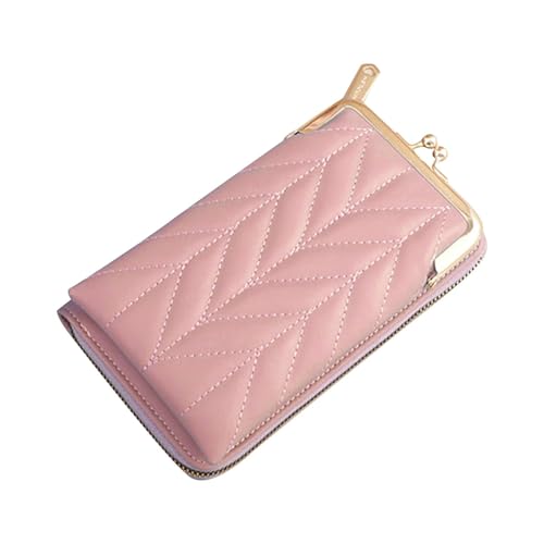 yztju Funda para teléfono móvil para colgar, a la moda, ligera, con gran capacidad, de piel sintética, con ranuras para tarjetas de crédito, color rosa, Siehe Beschreibung, Rosa, Siehe Beschreibung